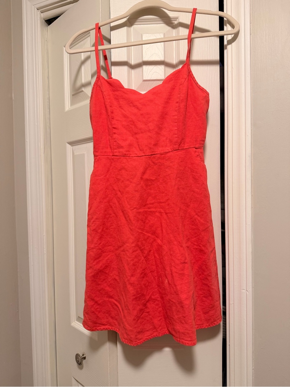Alythea Coral Spaghetti Strap Mini Dress
